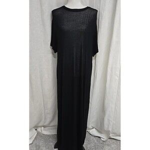 ROHE Semi Sheer Short Sleeve Maxi Dress/ Shirt Dress Black Women’s Size 42/US XL